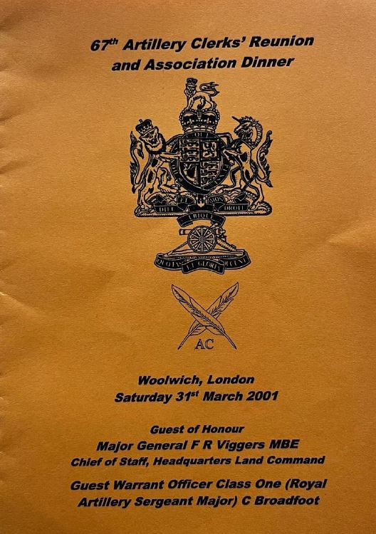 67th AC Reunion Dinner Programme - March 2001